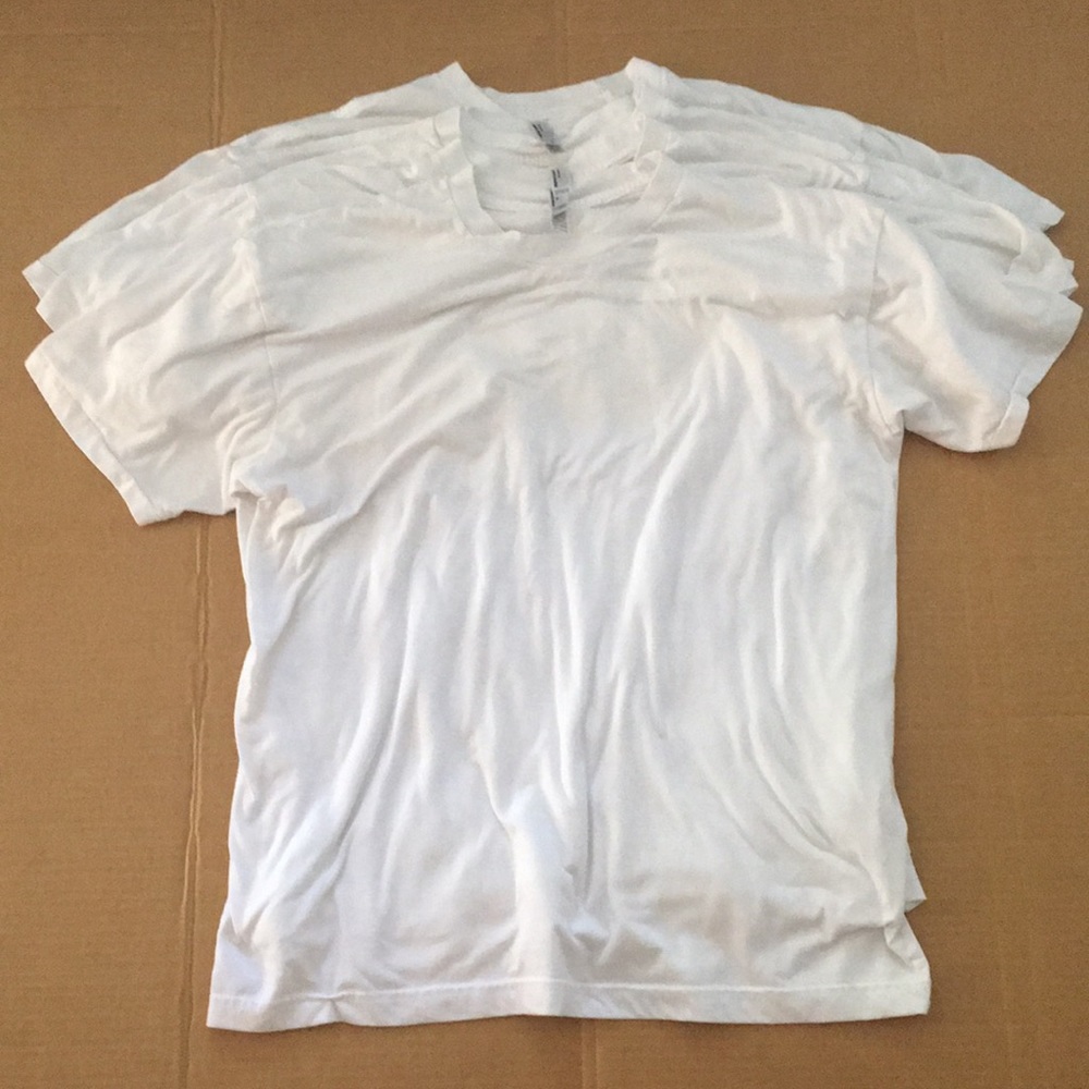 5 American Apparel Men’s XL white T-Shirts